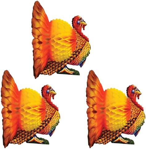 12-inch Tissue Turkey Centerpiece; 3/Pack99066
