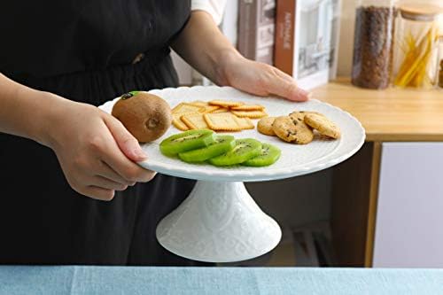 12 Inches White Porcelain Decorative Cake Stand-Cupcake Stand in White, alternate view 4