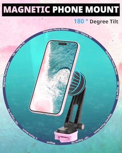 12'' LED Ring Light with 62'' Tripod Stand and Magnetic Phone Holder, Selfie Ring Light for Video Recording, alternate view 2