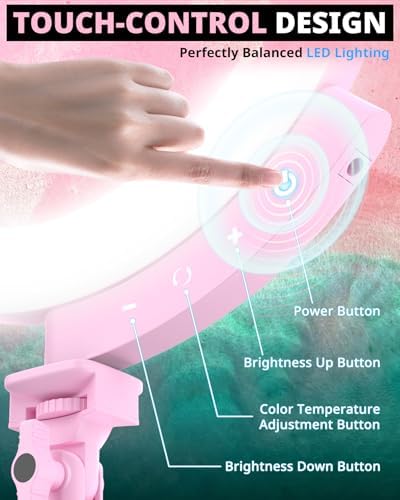 12'' LED Ring Light with 62'' Tripod Stand and Magnetic Phone Holder, Selfie Ring Light for Video Recording, alternate view 5