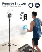 12" LED Ring Light with 62" Tripod Stand, Phone Holder & Remote, alternate view 5