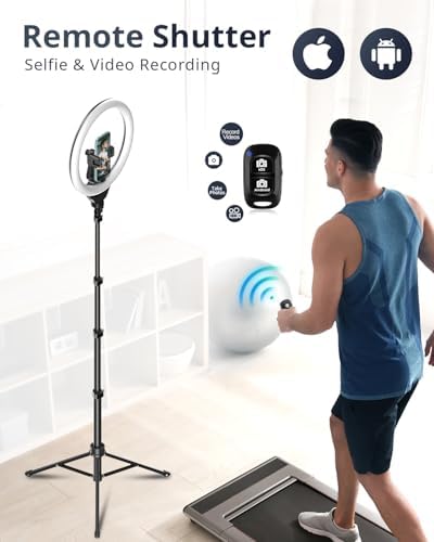 12" LED Ring Light with 62" Tripod Stand, Phone Holder & Remote, alternate view 5