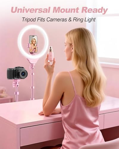 12'' LED Ring Light with 62'' Tripod Stand, Selfie Ring Light for Video Recording, Live Streaming, TikTok &, alternate view 3