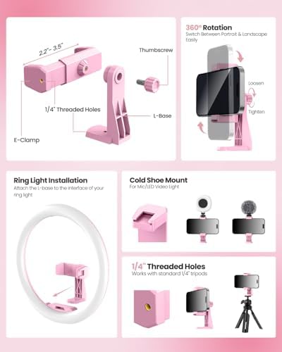 12'' LED Ring Light with 62'' Tripod Stand, Selfie Ring Light for Video Recording, Live Streaming, TikTok &, alternate view 7