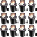 12-Pack 12W 3000K LED Low Voltage Landscape Well Lights, Shield Top