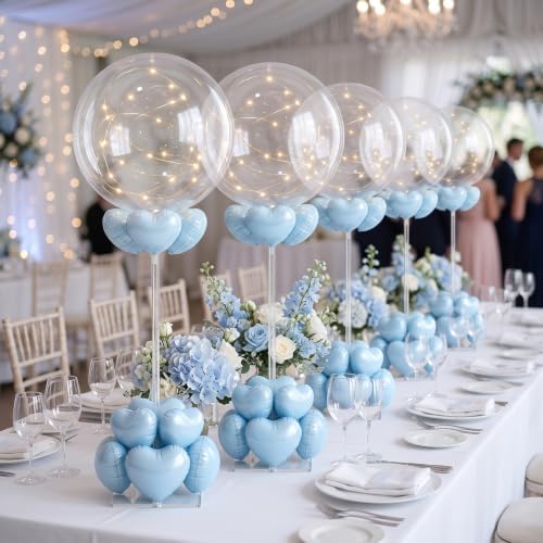 12 Pack 15.75 Inch Clear Acrylic Balloon Stand Kit for Table Centerpieces in Clear, alternate view 2