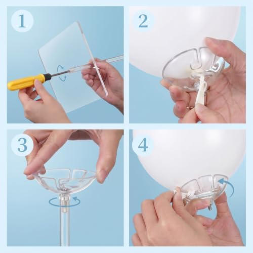 12 Pack 15.75 Inch Clear Acrylic Balloon Stand Kit for Table Centerpieces in Clear, alternate view 5