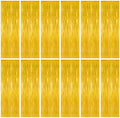 12 Pack 2026 Graduation Decorations, 3.28 FT x 7.05 FT Gold Backdrop Curtains, Metallic Class of 2026 Backdrop