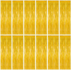 12 Pack 2026 Graduation Decorations, 3.28 FT x 7.05 FT Gold Backdrop Curtains, Metallic Class of 2026 Backdrop