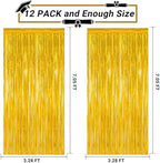 12 Pack 2026 Graduation Decorations, 3.28 FT x 7.05 FT Gold Backdrop Curtains, Metallic Class of 2026 Backdrop, alternate