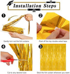 12 Pack 2026 Graduation Decorations, 3.28 FT x 7.05 FT Gold Backdrop Curtains, Metallic Class of 2026 Backdrop, alternate