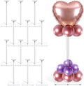 12 Pack 23.6" Clear Acrylic Balloon Stand Sticks Holder Kits With Base in Clear