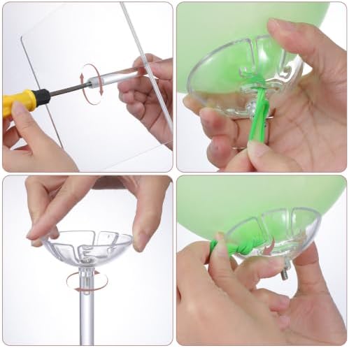 12 Pack 23.6" Clear Acrylic Balloon Stand Sticks Holder Kits With Base in Clear, alternate view 4