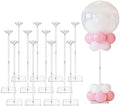 12 Pack 23.6 Inch Reusable Clear Acrylic Balloon Stand Kit in Clear