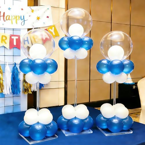 12 Pack 23.6 Inch Reusable Clear Acrylic Balloon Stand Kit in Clear, alternate view 3
