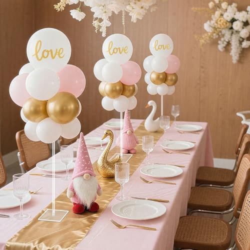 12 Pack 23.6 Inch Reusable Clear Acrylic Balloon Stand Kit in Clear, alternate view 6