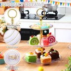 12 Pack 3 Tier Clear Plastic Cupcake Stands Bulk in Clear, alternate view 3