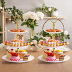 12 Pack 3 Tier White Plastic Cupcake Stands Bulk in White, alternate view 5