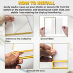 12 Pack 4"x6" Acrylic Sign Holders with 3mm Gold Border in 4"X6"-12 Pack in Gold, alternate view 3