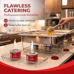 12 Pack 6 Hour Chafing Fuel - Food Warmer for Chafing Dish Buffet Set - Reusable Liquid Safe Fuel With Wick &, alternate view