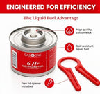 12 Pack 6 Hour Chafing Fuel - Food Warmer for Chafing Dish Buffet Set - Reusable Liquid Safe Fuel With Wick &, alternate view