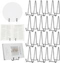 12 Pack 6 Inch Metal Plate Display Stands, Black Multi-Purpose Easel Stands for Photos/Books/Plaques/Artwork
