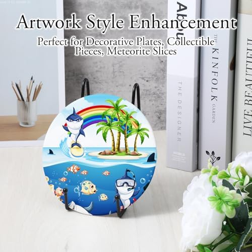 12 Pack 6 Inch Metal Plate Display Stands, Black Multi-Purpose Easel Stands for Photos/Books/Plaques/Artwork, alternate view