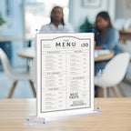 12 Pack Acrylic Sign Holder 5.5 x 8.5, Double-Sided Clear Sign Holder Plastic Stands for Display, T Shape, alternate view 2
