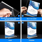 12 Pack Acrylic Sign Holder 5.5 x 8.5, Double-Sided Clear Sign Holder Plastic Stands for Display, T Shape, alternate view 4