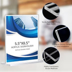 12 Pack Acrylic Sign Holder 5.5 x 8.5, Double-Sided Clear Sign Holder Plastic Stands for Display, T Shape, alternate view 5