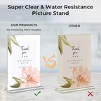 12 Pack Acrylic Sign Holder 5 x 7, Double-Sided Clear Sign Holder Plastic Stands for Display, T Shape Acrylic, alternate view