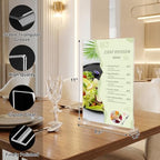 12 pack Acrylic Sign Holder 8.5 x 11, Clear Table Display Stand, alternate view 3