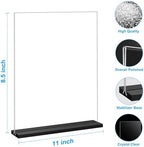 12 Pack Acrylic Sign Holder 8.5 x 11, Double-Sided Stand up Table Top Sign Holders, Clear Acrylic Picture Frame, alternate