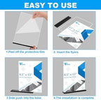 12 Pack Acrylic Sign Holder 8.5 x 11, Double-Sided Stand up Table Top Sign Holders, Clear Acrylic Picture Frame, alternate