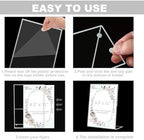 12 Pack Acrylic Sign Holder 8.5 x 11, Silver Picture Frame Stand up Table Top Sign Holders, Slanted Back Paper, alternate