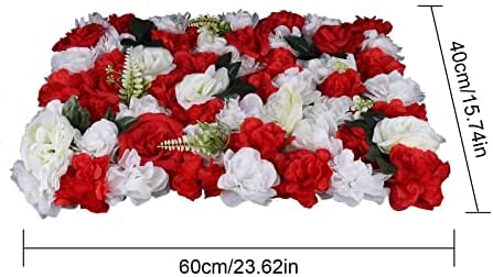 12 Pack Artificial Flower Wall Panels 16 x 24 Flower Wall Mat Silk Rose Hydrangea Flower Panels for Backdrop, alternate view