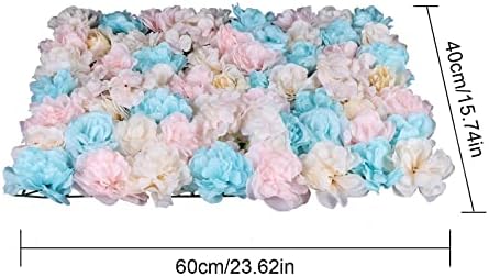 12 Pack Artificial Flower Wall Panels 24" x 16" Blue & Pink Faux Hydrangea and Rose Artificial Flower Backdrop, alternate