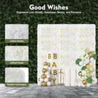 12 Pack Artificial Flower Wall Panels 24" x 16" Flower Wall Panel White Wall Backdrop Faux Hydrangea and Rose, alternate view