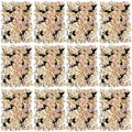 12 Pack Artificial Flower Wall Panels 24" x 16" Khaki Faux Hydrangea and Rose Artificial Flower Backdrop Panels