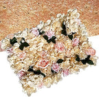 12 Pack Artificial Flower Wall Panels 24" x 16" Khaki Faux Hydrangea and Rose Artificial Flower Backdrop Panels, alternate