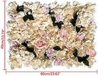 12 Pack Artificial Flower Wall Panels 24" x 16" Khaki Faux Hydrangea and Rose Artificial Flower Backdrop Panels, alternate