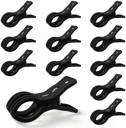 12 Pack Balloon Arch Clips for Backdrop, 3.5 Inch Black Spring Clamp