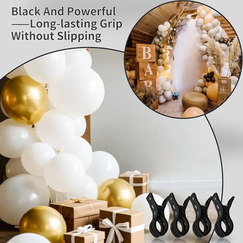 12 Pack Balloon Arch Clips for Backdrop, 3.5 Inch Black Spring Clamp, alternate view 4