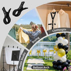 12 Pack Balloon Arch Clips for Backdrop, 3.5 Inch Black Spring Clamp, alternate view 5