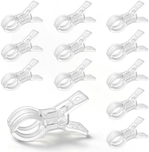 12 Pack Balloon Arch Clips for Backdrop, 3.5 Inch Clear Spring Clamp