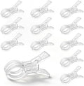 12 Pack Balloon Arch Clips for Backdrop, 3.5 Inch Clear Spring Clamp