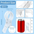 12 Pack Balloon Arch Clips for Backdrop, 3.5 Inch Clear Spring Clamp, alternate view 2