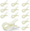 12 Pack Balloon Arch Clips for Backdrop, 3.5 Inch White Spring Clamp