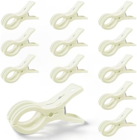 12 Pack Balloon Arch Clips for Backdrop, 3.5 Inch White Spring Clamp