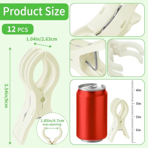 12 Pack Balloon Arch Clips for Backdrop, 3.5 Inch White Spring Clamp, alternate view 2
